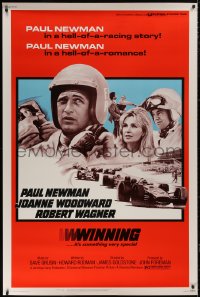 6a0339 WINNING 40x60 R1973 Paul Newman, Joanne Woodward, Indy car racing images!