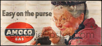 6a0064 AMOCO style A billboard 1950s artwork of woman pulling a penny out of a coin purse!