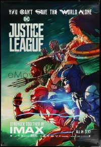6a0374 JUSTICE LEAGUE IMAX DS bus stop 2017 different portrait of Gadot as Wonder Woman, Momoa, cast!