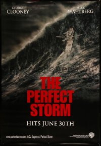 6a0254 PERFECT STORM signed DS bus stop 2000 by director Wolfgang Peterson, boat and huge wave!