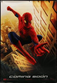 6a0380 SPIDER-MAN DS bus stop 2002 Raimi, web-slinger Tobey Maguire over the city, Marvel!