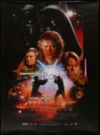 6a0530 REVENGE OF THE SITH French 1p 2005 Star Wars Episode III, cool montage art by Drew Struzan!
