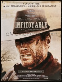 6a0540 UNFORGIVEN French 1p R2017 completely different close-up of gunslinger Clint Eastwood!