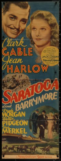 6a0072 SARATOGA insert 1937 wonderful portraits of Clark Gable & beautiful Jean Harlow, ultra rare!