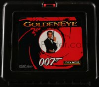 6a0153 GOLDENEYE lunch box 1995 Pierce Brosnan as James Bond 007 with silenced pistol in gun barrel!