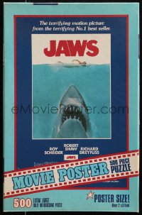 6a0156 JAWS sealed Milton Bradley jigsaw puzzle 1975 with classic one-sheet poster art by Kastel!