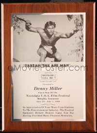 6a0184 TARZAN THE APE MAN Nostalgia U.S.A. Film Festival plaque 1989 given to Denny Miller!
