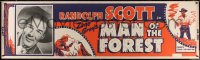 6a0237 MAN OF THE FOREST paper banner R1950 Zane Grey, Randolph Scott, roaring guns, ultra rare!