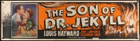 6a0249 SON OF DR. JEKYLL paper banner 1951 Hayward, Jody Lawrance married a monster, ultra rare!