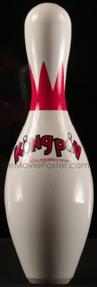 6a0157 KINGPIN bowling pin 1996 Woody Harrelson & Randy Quaid, promo printed on real bowling pin!