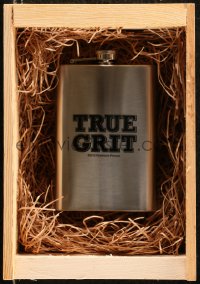6a0192 TRUE GRIT flask 2010 Jeff Bridges, Matt Damon, light stainless steel, take it anywhere!
