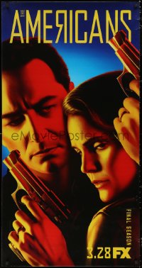 6a0273 AMERICANS tv poster 2018 cool image of Matthew Rhys & Keri Russell with guns!