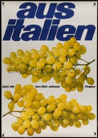 6a0436 AUS ITALIEN 36x50 Swiss advertising poster 1970 great image of green grapes still on vine!