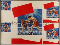 6a0287 BOXING 41x54 special poster 1952 two boxing opponents in the ring slugging it out!