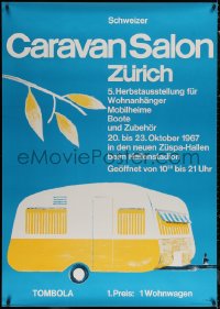 6a0427 CARAVAN SALON 36x50 Swiss special poster 1960s cool raffle prize, art by Staub!