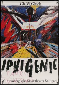 6a0397 IPHIGENIE AUF TAURIS 33x48 German stage poster 1984 von Goeth, Euripedes, wild artwork!