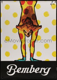 6a0295 J.P. BEMBERG 38x54 Italian advertising poster 1950s clown doing handstand by Rene Gruau!