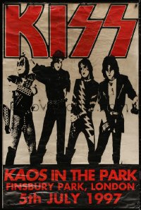 6a0297 KISS 40x59 English music poster 1997 Simmons, Stanley, Frehley, Criss, Kaos in the Park!