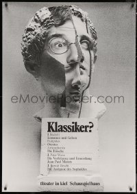 6a0398 KLASSIKER 33x47 German stage poster 1970s person emerging from a cracking bust by Matthies!