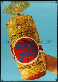 6a0453 KORN GOLD 36x50 Swiss advertising poster 1960s image of a woman holding egg noodles!