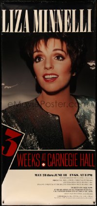 6a0299 LIZA MINNELLI 36x78 music poster 1987 3 Weeks at Carnegie Hall, great close-up!
