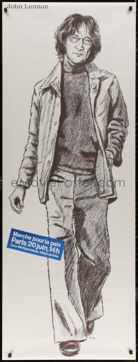 6a0204 MARCHE POUR LA PAIX 24x63 French special poster 1982 Birga artwork of John Lennon!