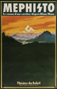 6a0480 MEPHISTO 36x55 French stage poster 1979 wild artwork of swastika rising over mountains!