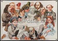6a0400 MUNCHNER VOLKSTHEATER 34x48 German stage poster 1980s Prechtl art of many famous figures!