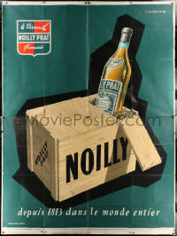 6a0474 NOILLY PRAT 86x116 French advertising poster 1950s bottle in crate by Jean Jacquelin!