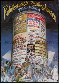 6a0402 RUHRFESTSPIELE 33x47 German stage poster 1984 detailed art of a variety of performances!