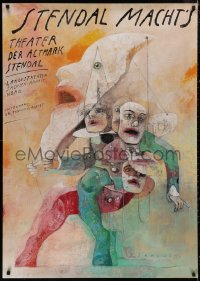 6a0409 STENDAL MACHT'S 33x47 German stage poster 1990s wild Wiktor Sadowski art of clowns!
