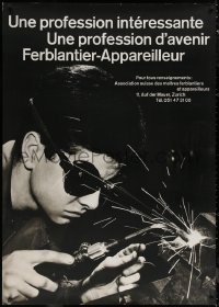 6a0432 UNE PROFESSION INTERESSANTE 36x50 Swiss special poster 1965 image of a welder at work!