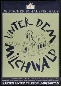 6a0411 UNTER DEM MILCHWALD 33x47 German stage poster 1989 great art of a small church!