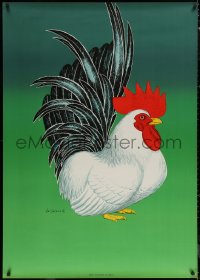 6a0434 WILLI WENK 36x50 Swiss special poster 1950s really cool art of rooster by the artist!