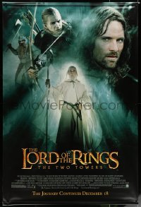 6a0545 LORD OF THE RINGS: THE TWO TOWERS group of 4 vinyl banners 2002 Jackson, Mortensen, Tolkien!