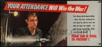 6a0196 YOUR ATTENDANCE WILL WIN THE WAR 22x49 WWII war poster 1943 show Hitler how cockeyed he was!