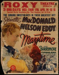 6a0015 MAYTIME jumbo WC 1937 romantic c/u of singing sweethearts Jeanette MacDonald & Nelson Eddy!