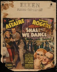 6a0017 SHALL WE DANCE jumbo WC 1937 art & images of Fred Astaire & Ginger Rogers, ultra rare!