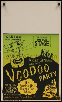 6a0024 VOODOO PARTY WC 1950s scream with laughter, see the zombie skull, spook show, wacky art!