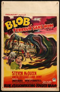 6b0141 BLOB Belgian 1958 Steve McQueen, different art of the indescribable & indestructible monster