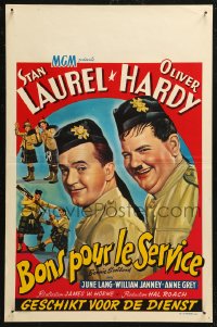 6b0143 BONNIE SCOTLAND Belgian R1950s Stan Laurel & Oliver Hardy in uniform w/ kilts & rifles!