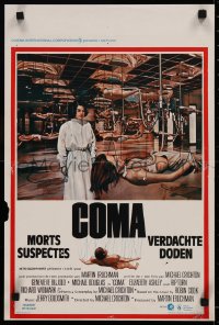 6b0152 COMA Belgian 1977 Genevieve Bujold finds room full of coma patients in special harnesses!