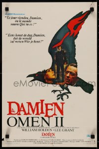 6b0153 DAMIEN OMEN II Belgian 1978 cool art of demonic crow, the first time was only a warning!
