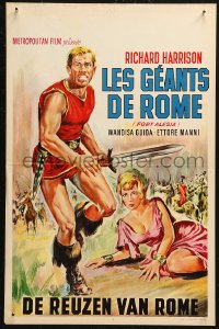 6b0161 GIANTS OF ROME Belgian 1964 I Giganti di Roma, cool art of Richard Harrison & Wandisa Guida!