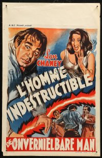 6b0165 INDESTRUCTIBLE MAN Belgian 1956 Lon Chaney Jr. as inhuman, invincible, inescapable monster!
