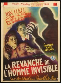 6b0167 INVISIBLE MAN'S REVENGE Belgian 1946 Jon Hall, H.G. Wells, cool special effects art!