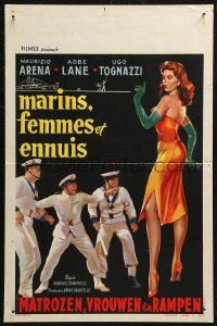 6b0180 MARINAI, DONNE E GUAI Belgian 1958 Giorgio Simonelli, artwork of sexy girl & sailors!