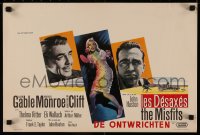6b0183 MISFITS Belgian 1961 different art of sexy Marilyn Monroe, Gable & Montgomery Clift!