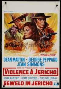 6b0204 ROUGH NIGHT IN JERICHO Belgian 1967 Dean Martin & George Peppard with guns & Jean Simmons!
