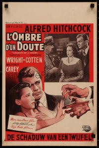 6b0207 SHADOW OF A DOUBT Belgian R1950s Teresa Wright, Joseph Cotten, directed by Alfred Hitchcock!